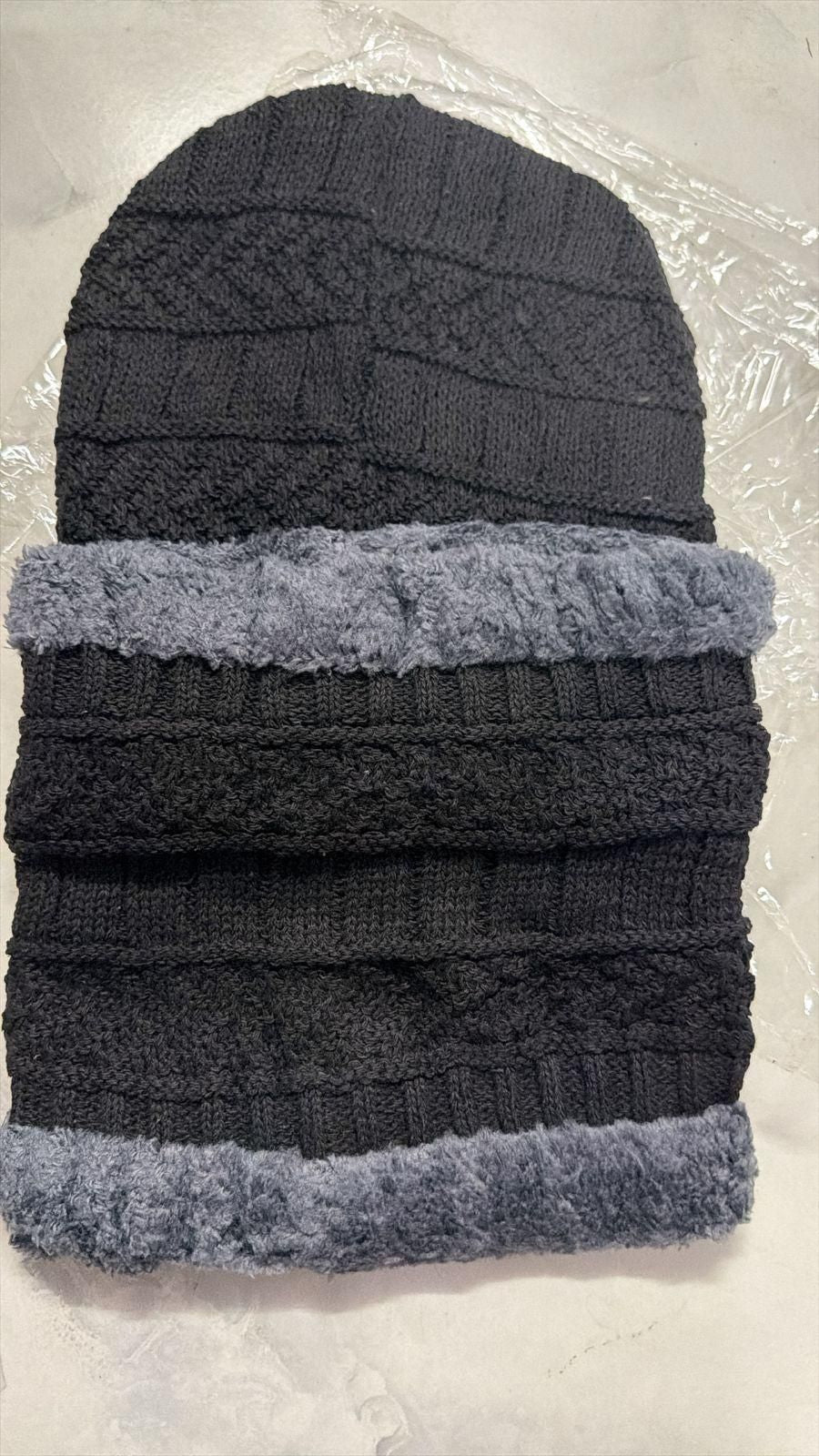 Unisex Winter Knit Beanie Cap Hat Neck Warmer Scarf